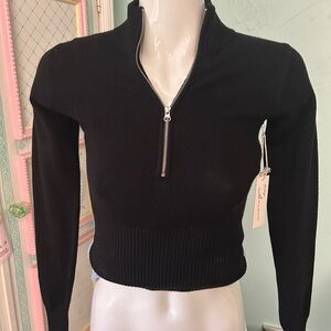 Black Half-Zip Women's Sweater